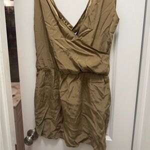 Amanda Uprichard deep V silk mini dress